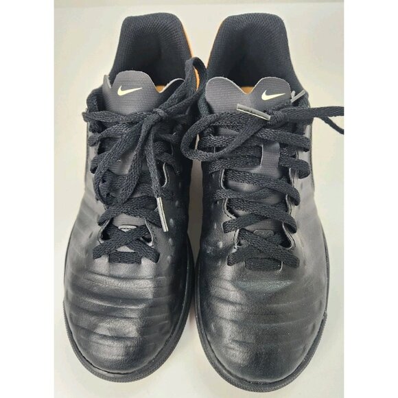 Nike Tiempo X Black & Yellow Astro Turf Football Shoes Size 5Y - Picture 3 of 9
